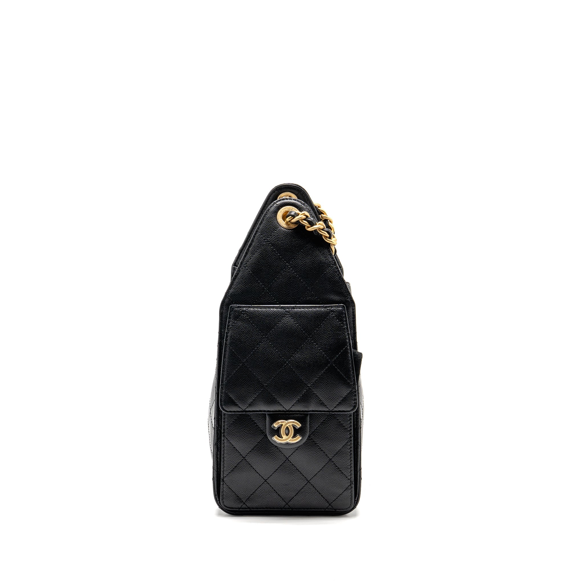 CHANEL SMALL 25 BAG CAVIAR BLACK GHW (MICROCHIP) - Image 3