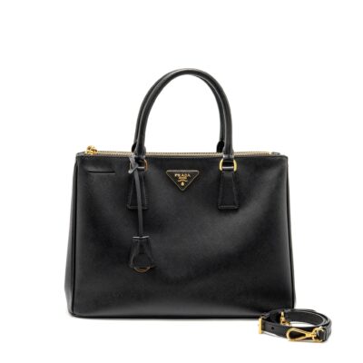 PRADA LARGE SAFFIANO TOTE BAG LEATHER BLACK GHW