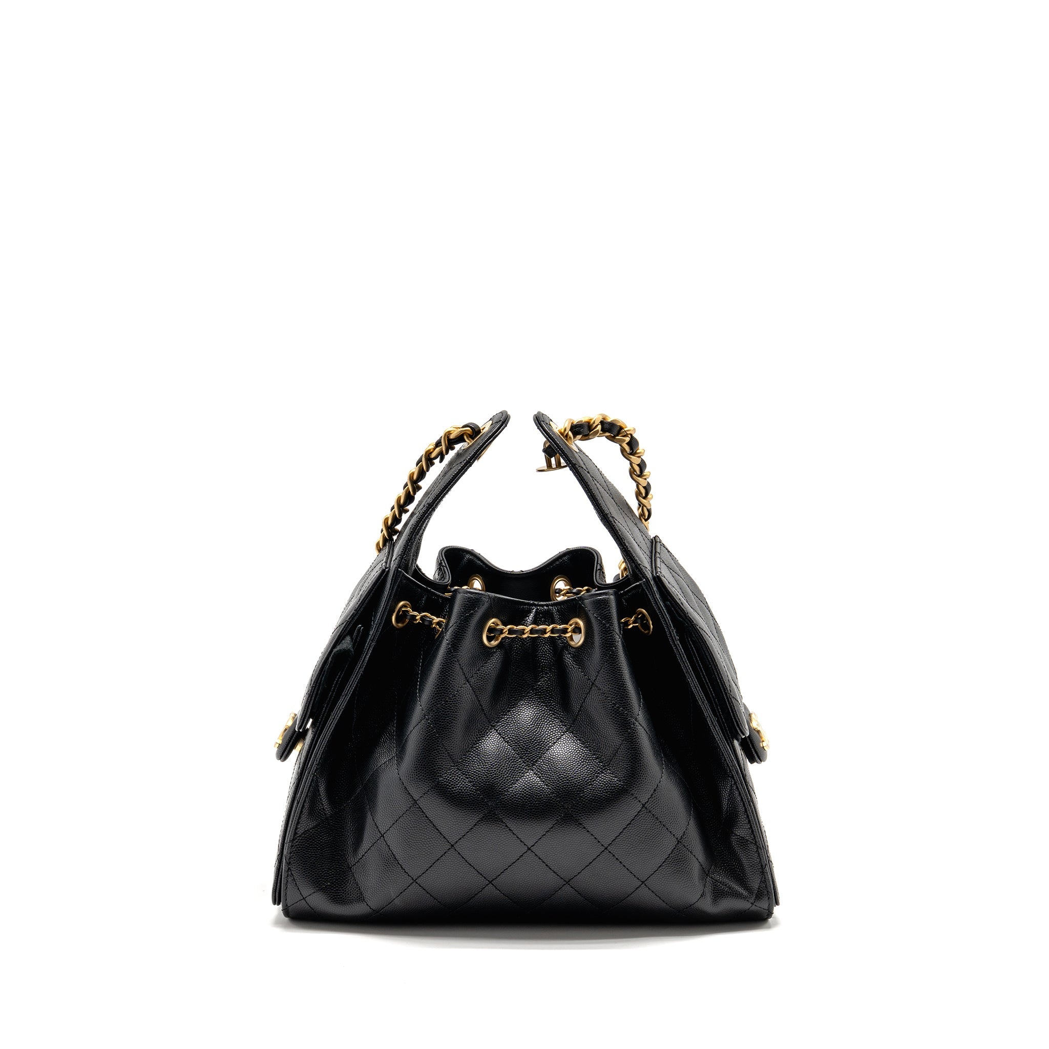 CHANEL SMALL 25 BAG CAVIAR BLACK GHW (MICROCHIP) - Image 2