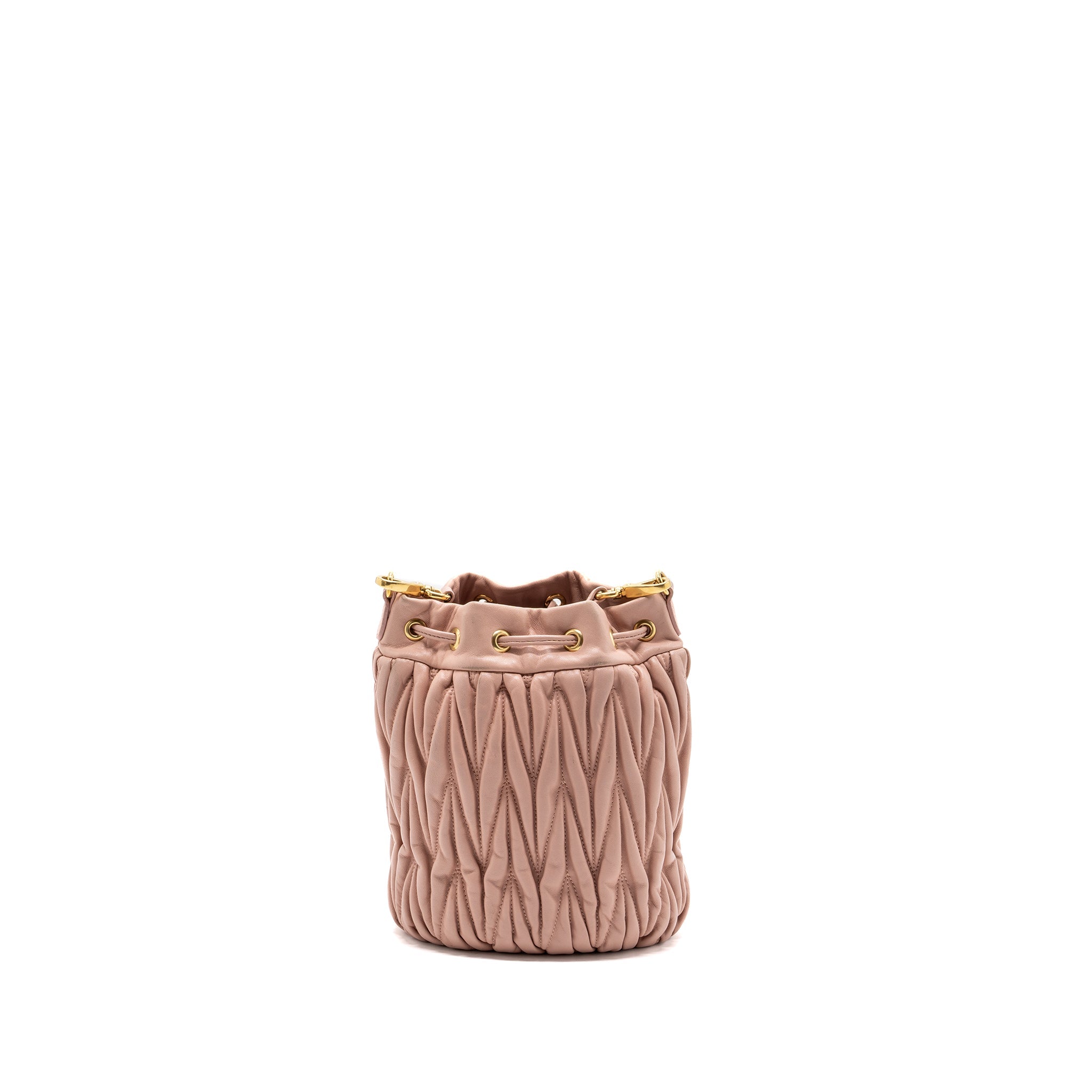 MIUMIU MATELASSE BUCKET BAG NAPPA PINK GHW - Image 2