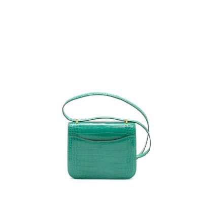 Alternative view of HERMES MINI CONSTANCE SHINY ALLIGATOR MISSISSIPPIENSIS VERT JADE GHW