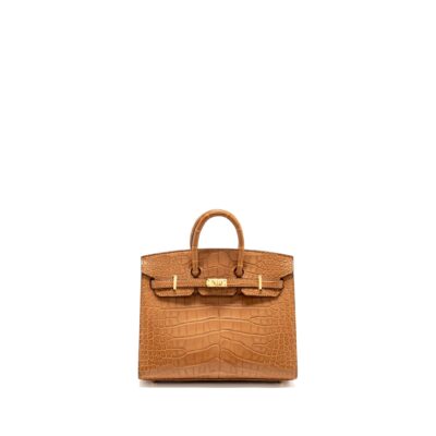 HERMES BIRKIN 20 ALLIGATOR MISSISSIPPIENSIS MAT GOLD GHW