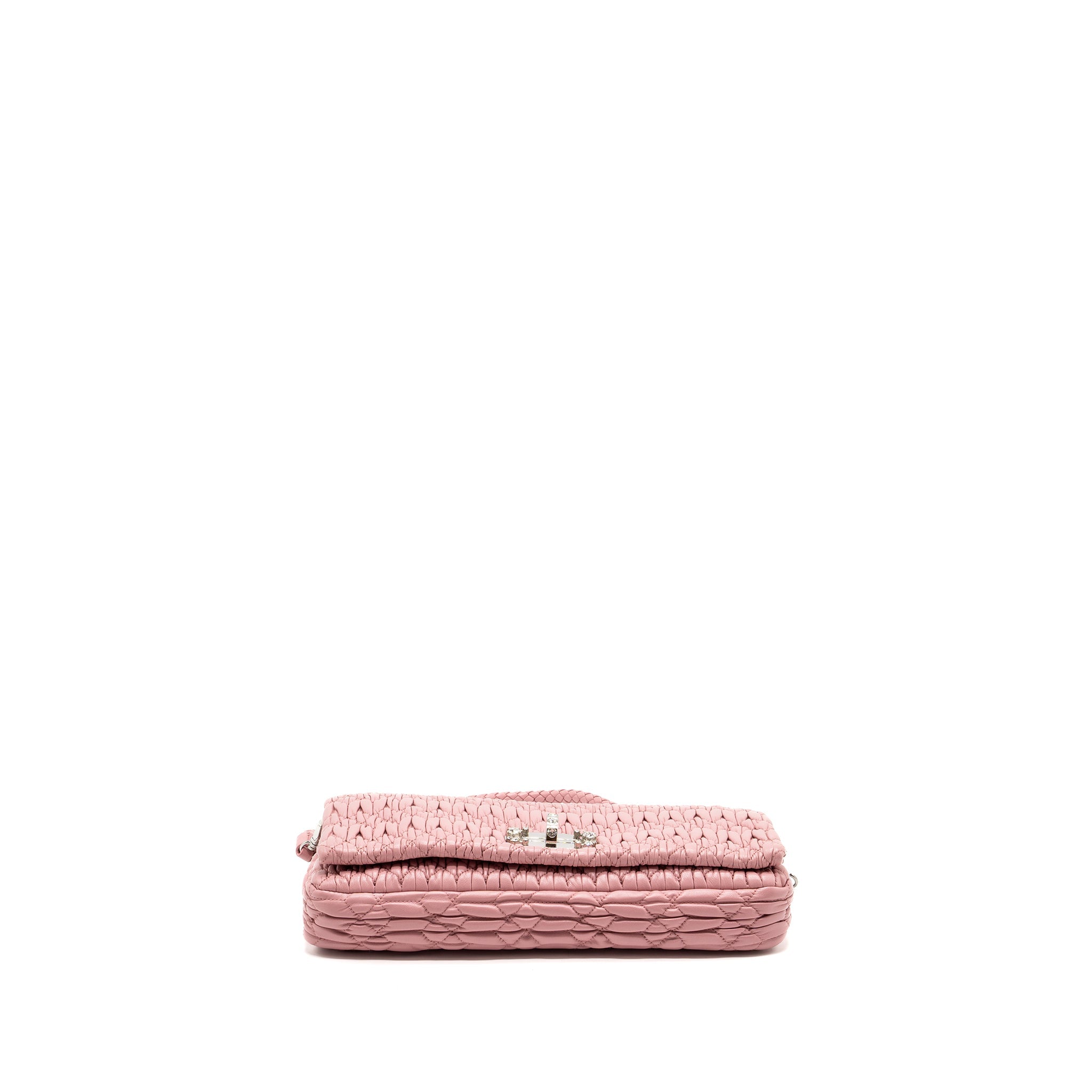 MIU MIU CRYSTAL SHOULDER BAG LAMBSKIN PINK SHW - Image 5