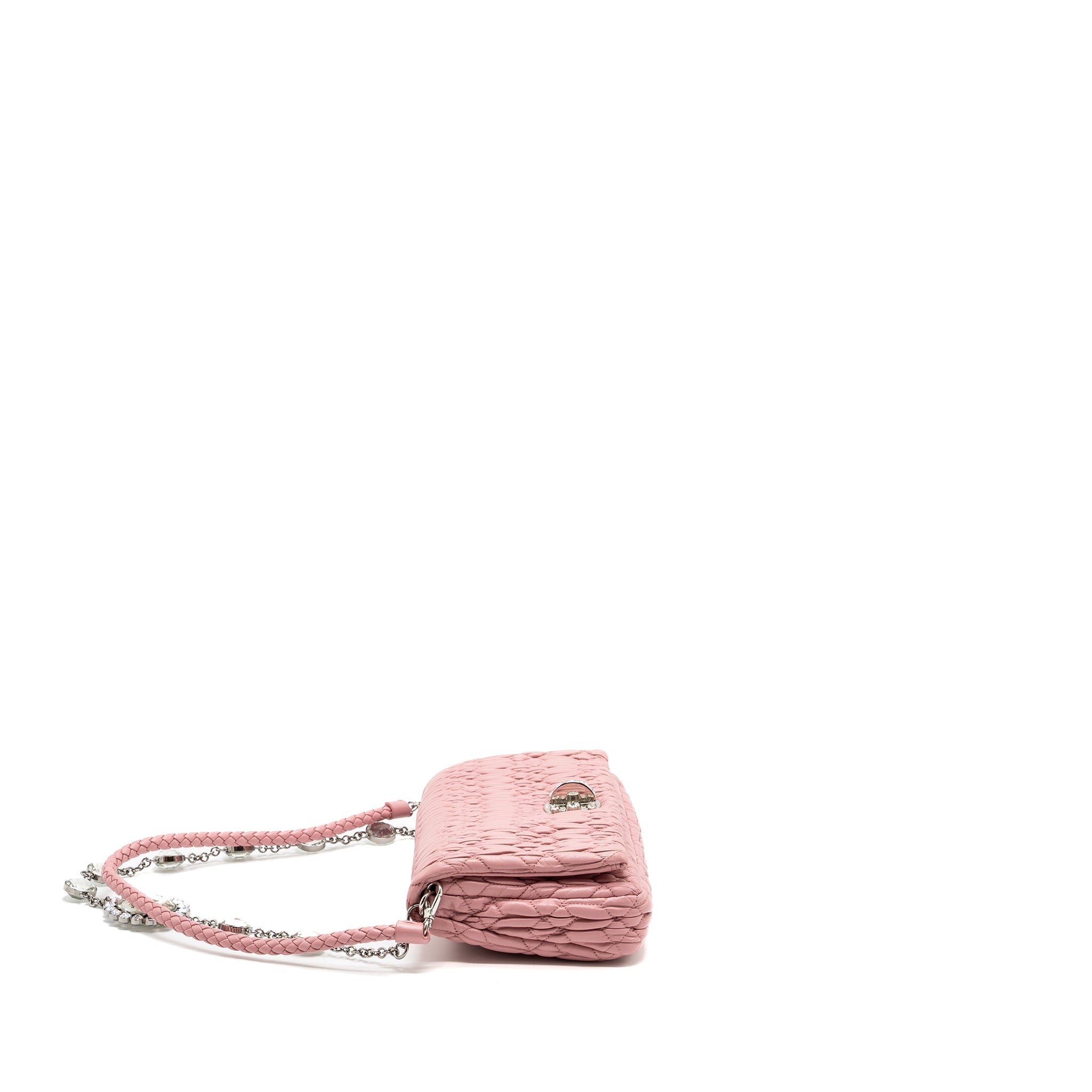 MIU MIU CRYSTAL SHOULDER BAG LAMBSKIN PINK SHW - Image 3