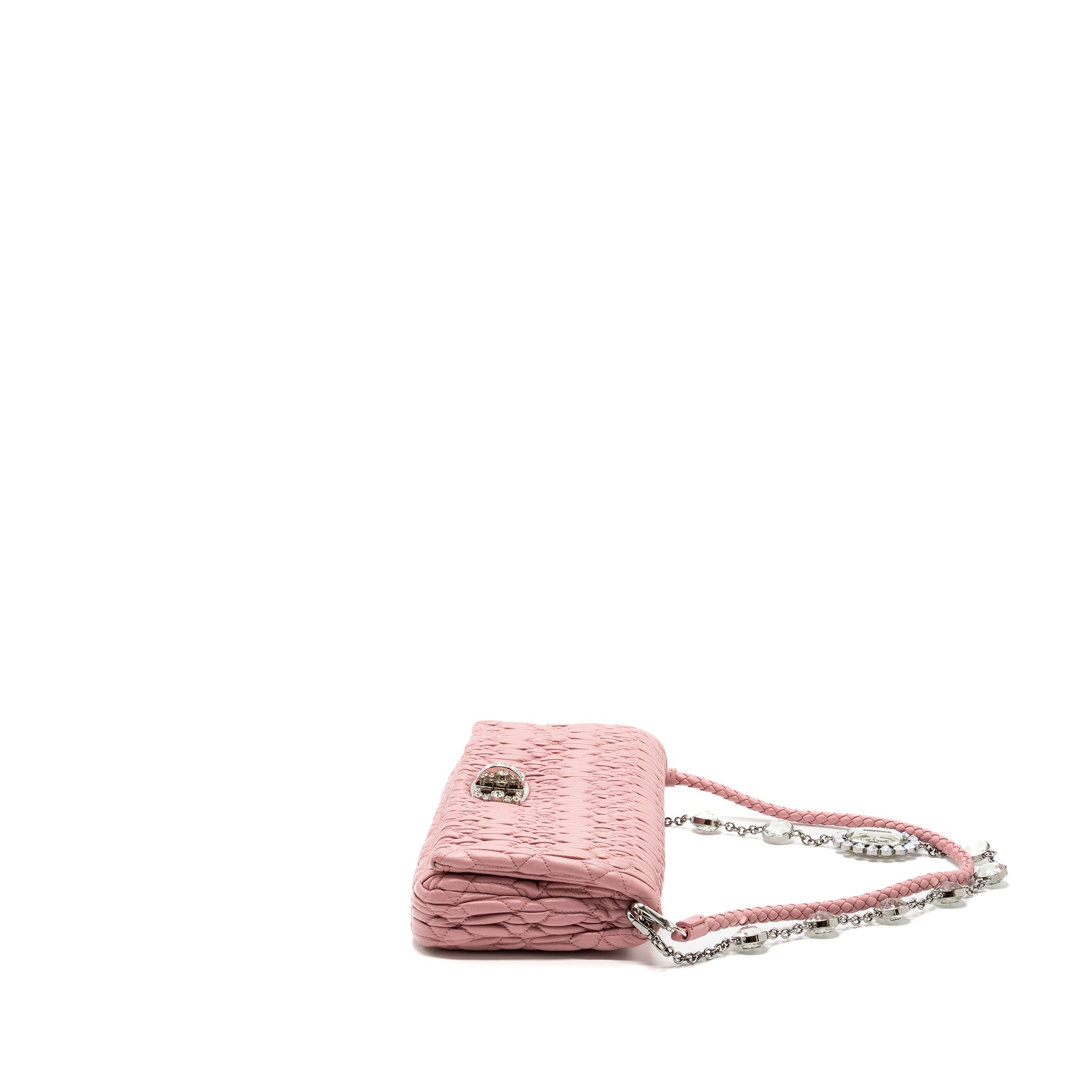 MIU MIU CRYSTAL SHOULDER BAG LAMBSKIN PINK SHW - Image 4