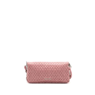 Alternative view of MIU MIU CRYSTAL SHOULDER BAG LAMBSKIN PINK SHW