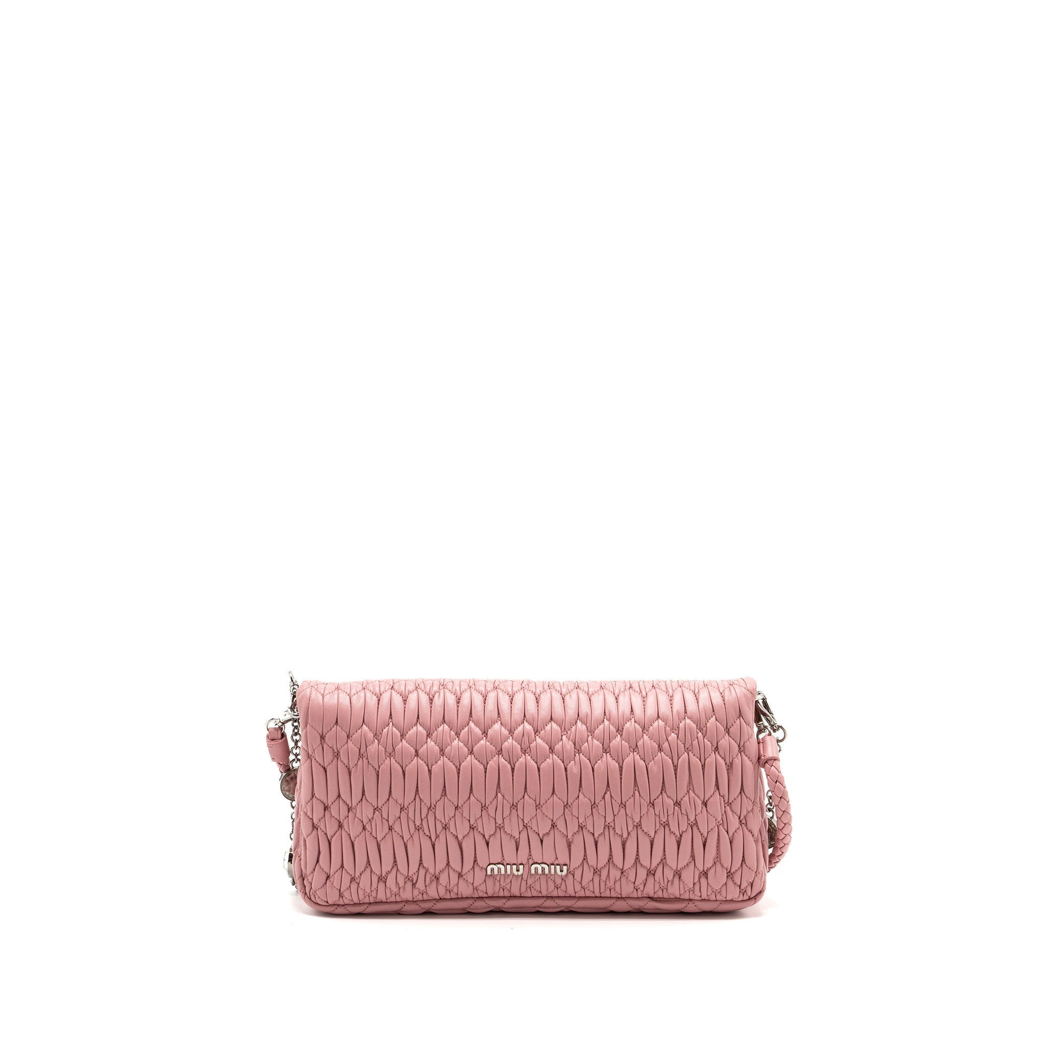 MIU MIU CRYSTAL SHOULDER BAG LAMBSKIN PINK SHW - Image 2