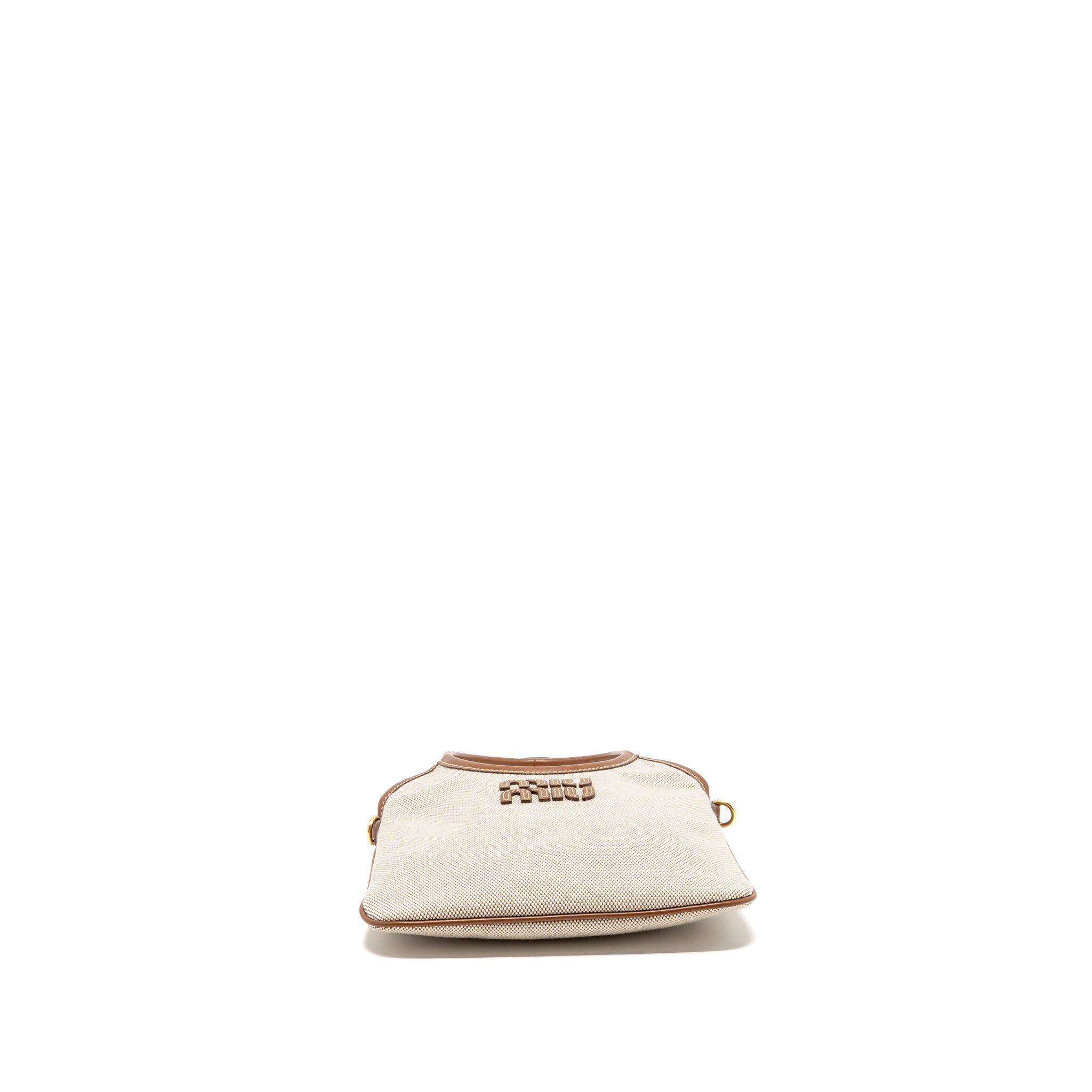MIU MIU MINI IVY BAG CANVAS/LEATHER BEIGE/BRANDY GHW - Image 5