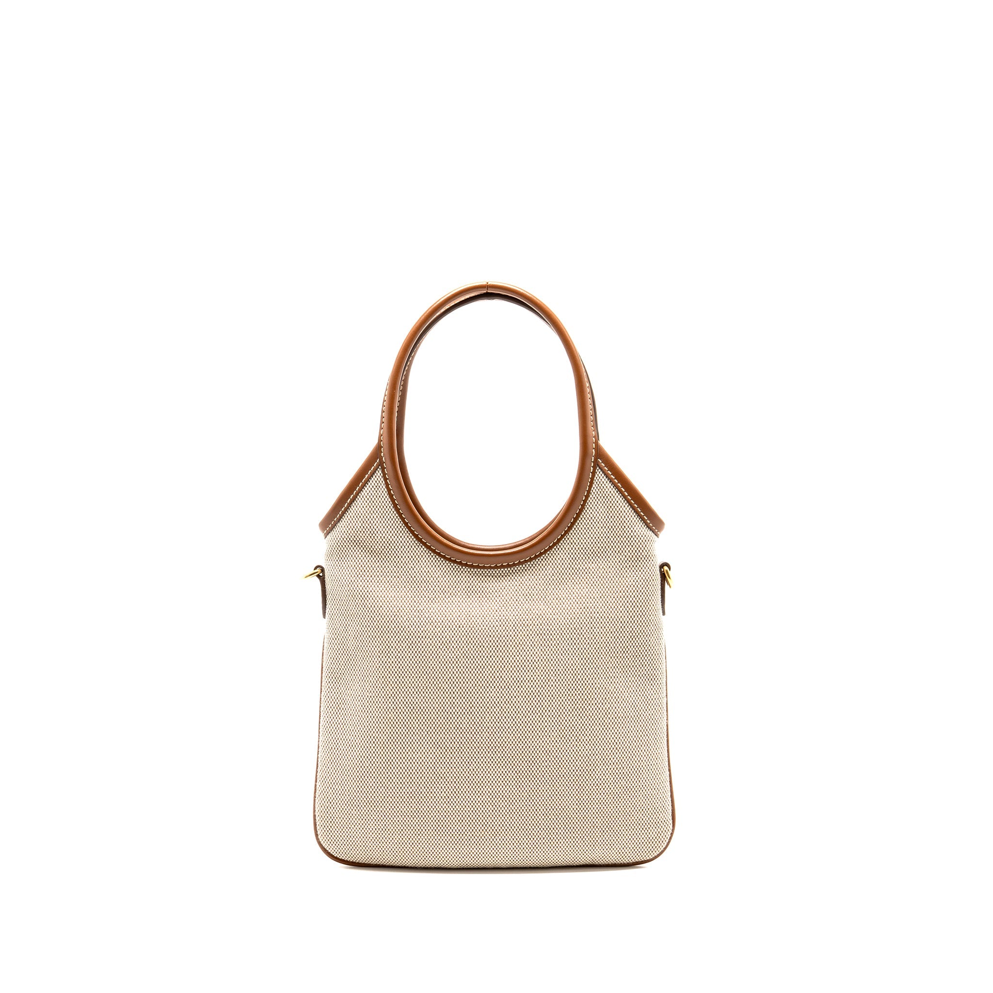 MIU MIU MINI IVY BAG CANVAS/LEATHER BEIGE/BRANDY GHW - Image 2