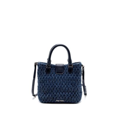 Alternative view of MIUMIU TOP HANDLE CROSSBODY BAG BLUE DENIM SHW