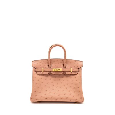 HERMES BIRKIN 25 OSTRICH 94 TERRE CUTIE GHW