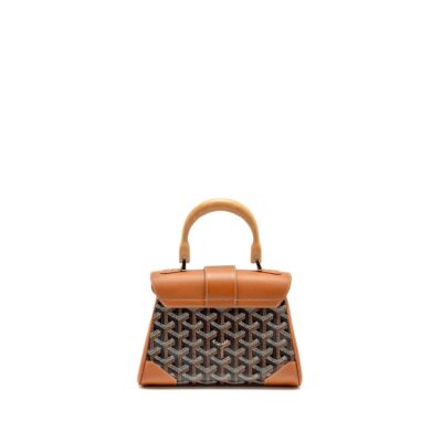 Alternative view of GOYARD MINI SAIGON GOYARDINE CANVAS/CALFSKIN BLACK/TAN SHW