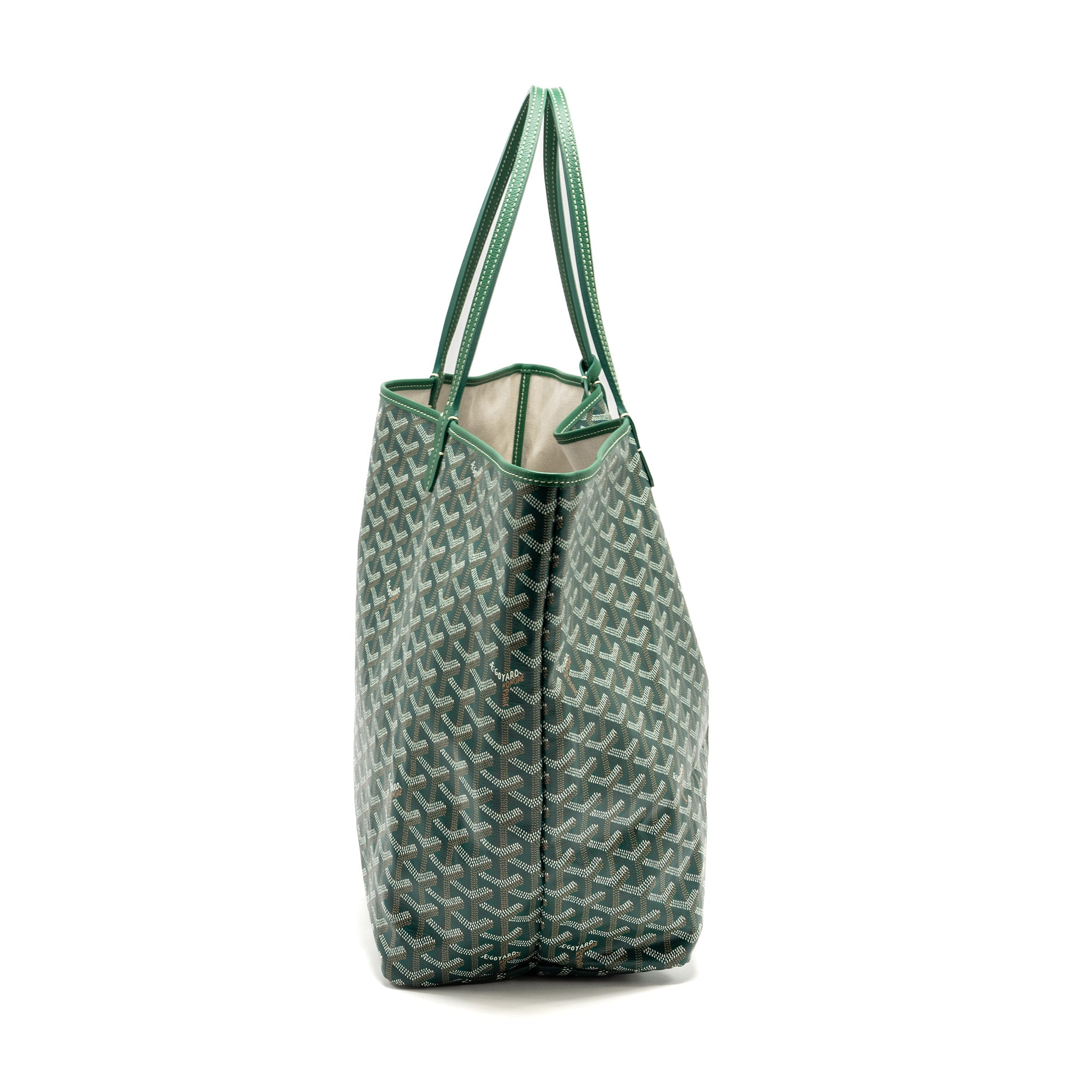 GOYARD SAINT LOUIS GM TOTE BAG CANVAS / CALFSKIN GREEN SHW - Image 3
