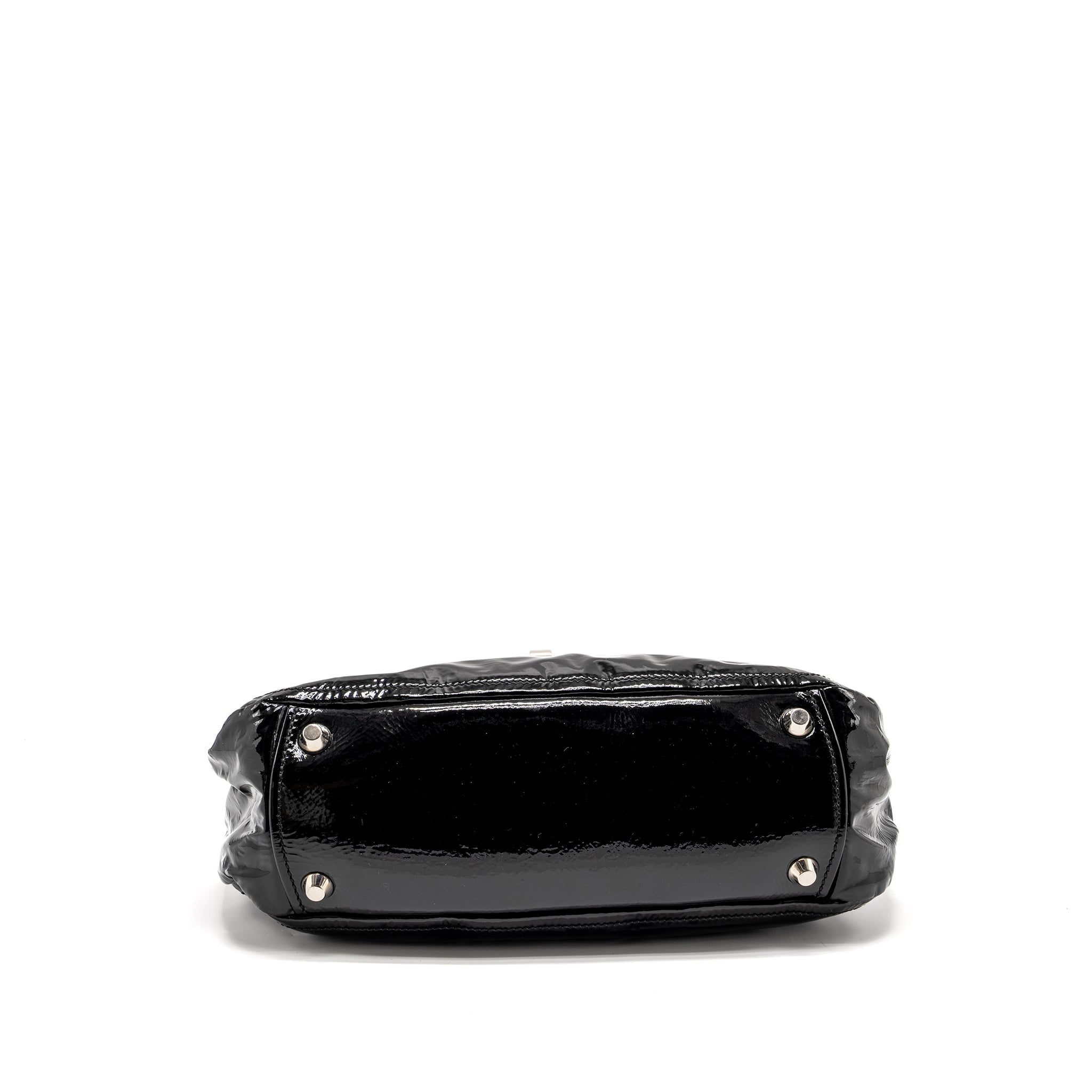 MIU MIU TURNLOCK TOTE BAG PATENT BLACK SHW - Image 5