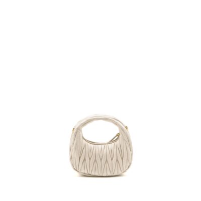 Alternative view of MIU MIU WANDER MATELASSE MINI HOBO BAG NAPPA LAMBSKIN WHITE GHW