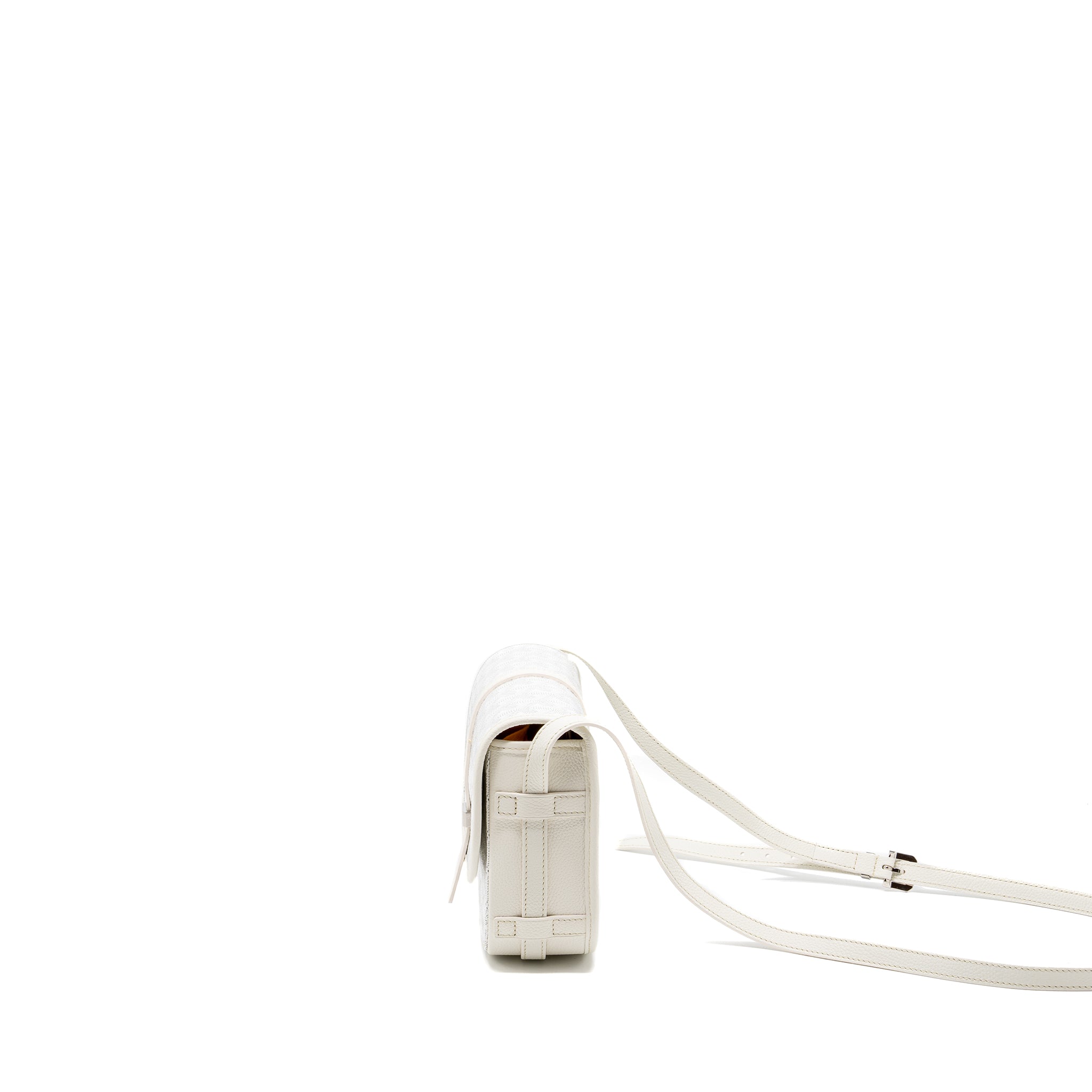 GOYARD BELVEDERE PM MESSANGER BAG GOYARDLINE CANVAS WHITE SHW - Image 4