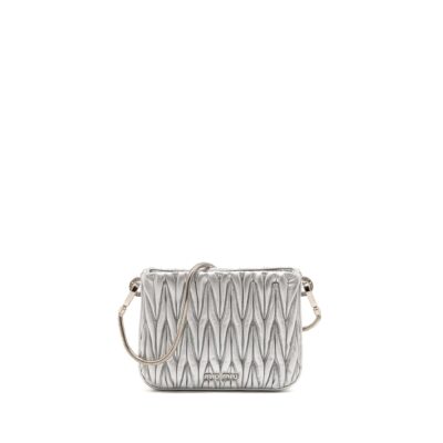 MIU MIU SASSY BAG MATELASSE NAPA LEATHER SILVER SHW