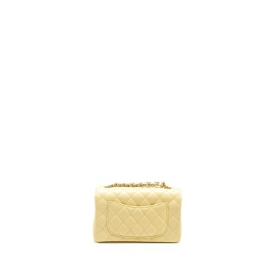 Alternative view of CHANEL MINI RECTANGULAR FLAP BAG LAMBSKIN YELLOW LGHW