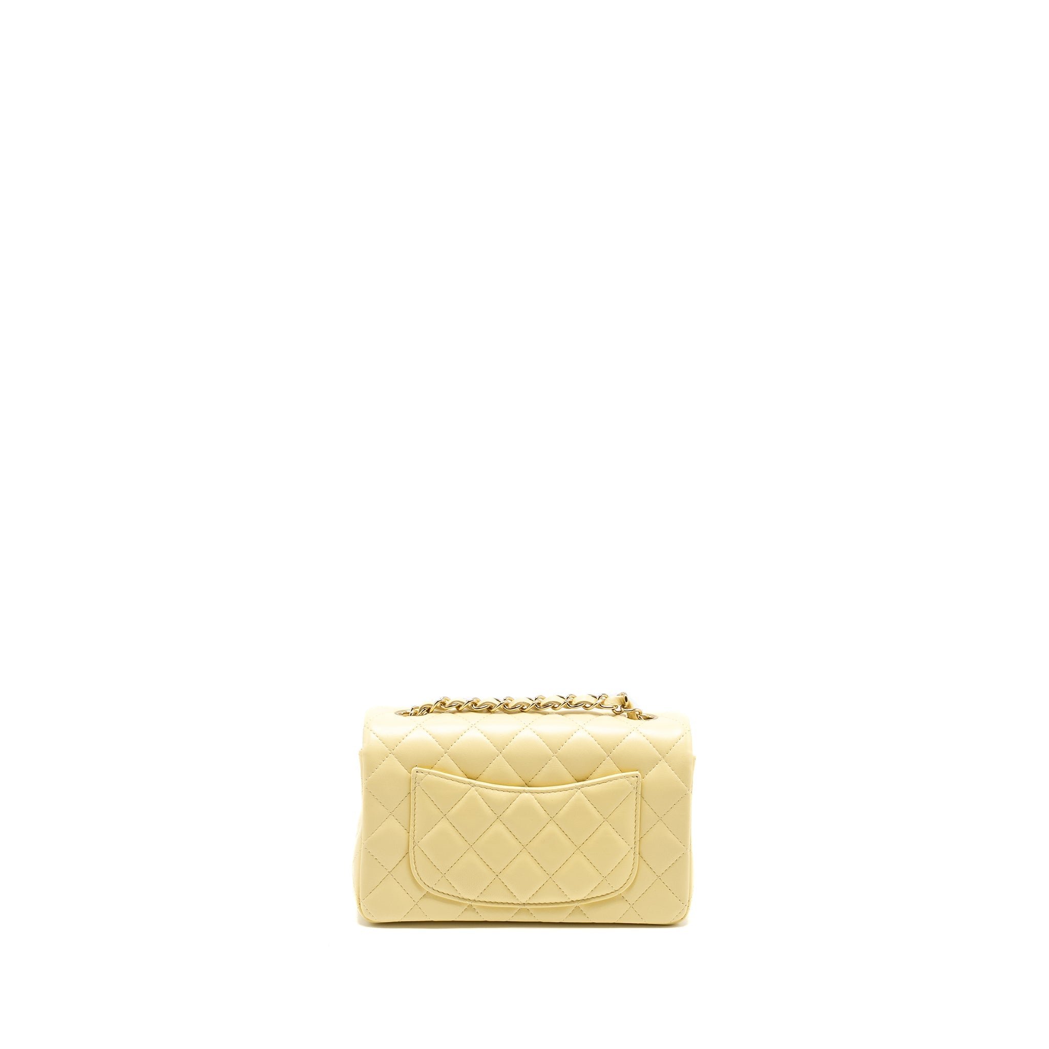 CHANEL MINI RECTANGULAR FLAP BAG LAMBSKIN YELLOW LGHW - Image 2