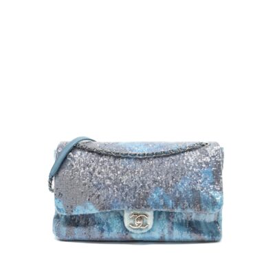 CHANEL XL FLAP BAG SEQUINS MULTICOLOURED SHW