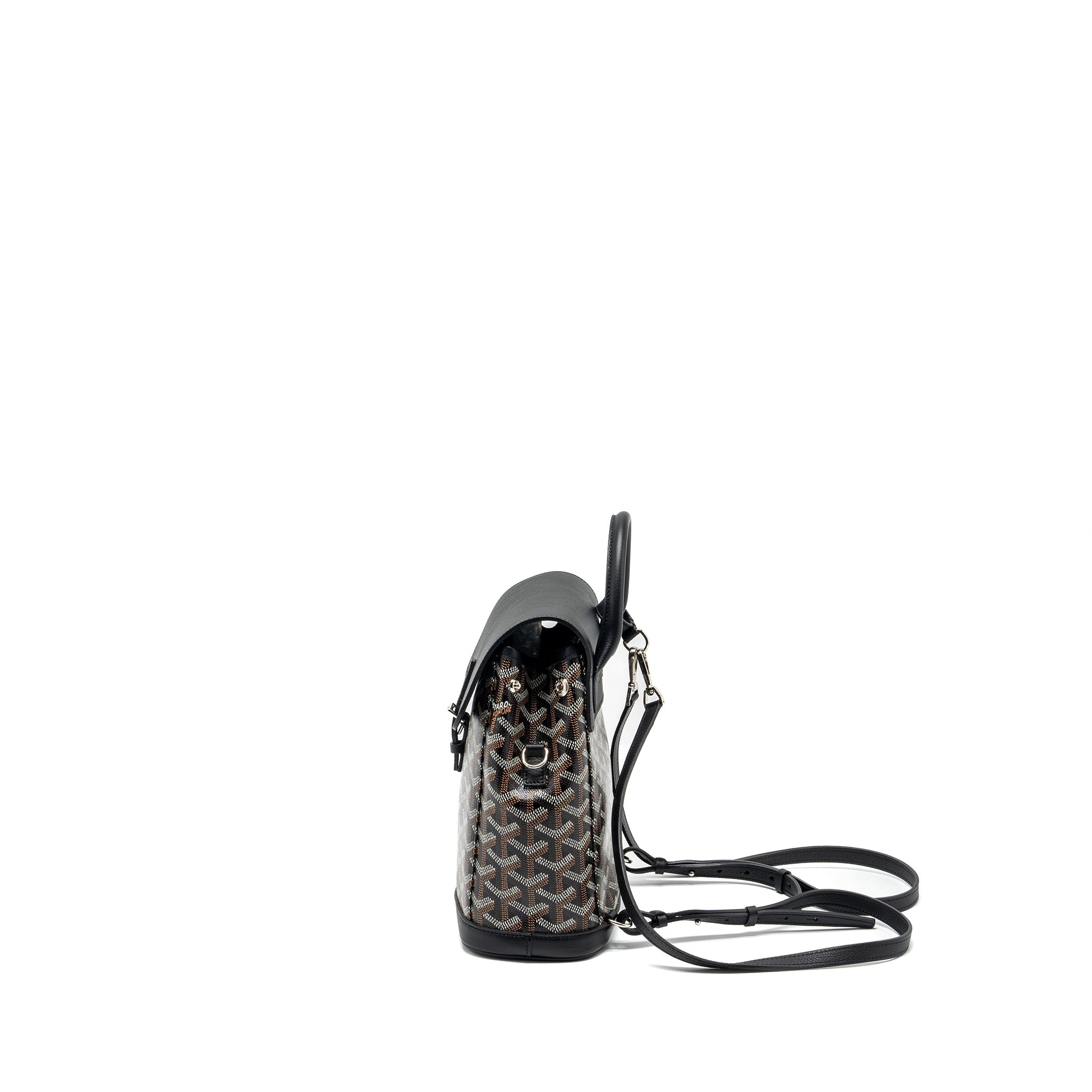 GOYARD MINI ALPIN BACKPACK GOYRADLINE CANVAS / LEATHER BLACK SHW - Image 4