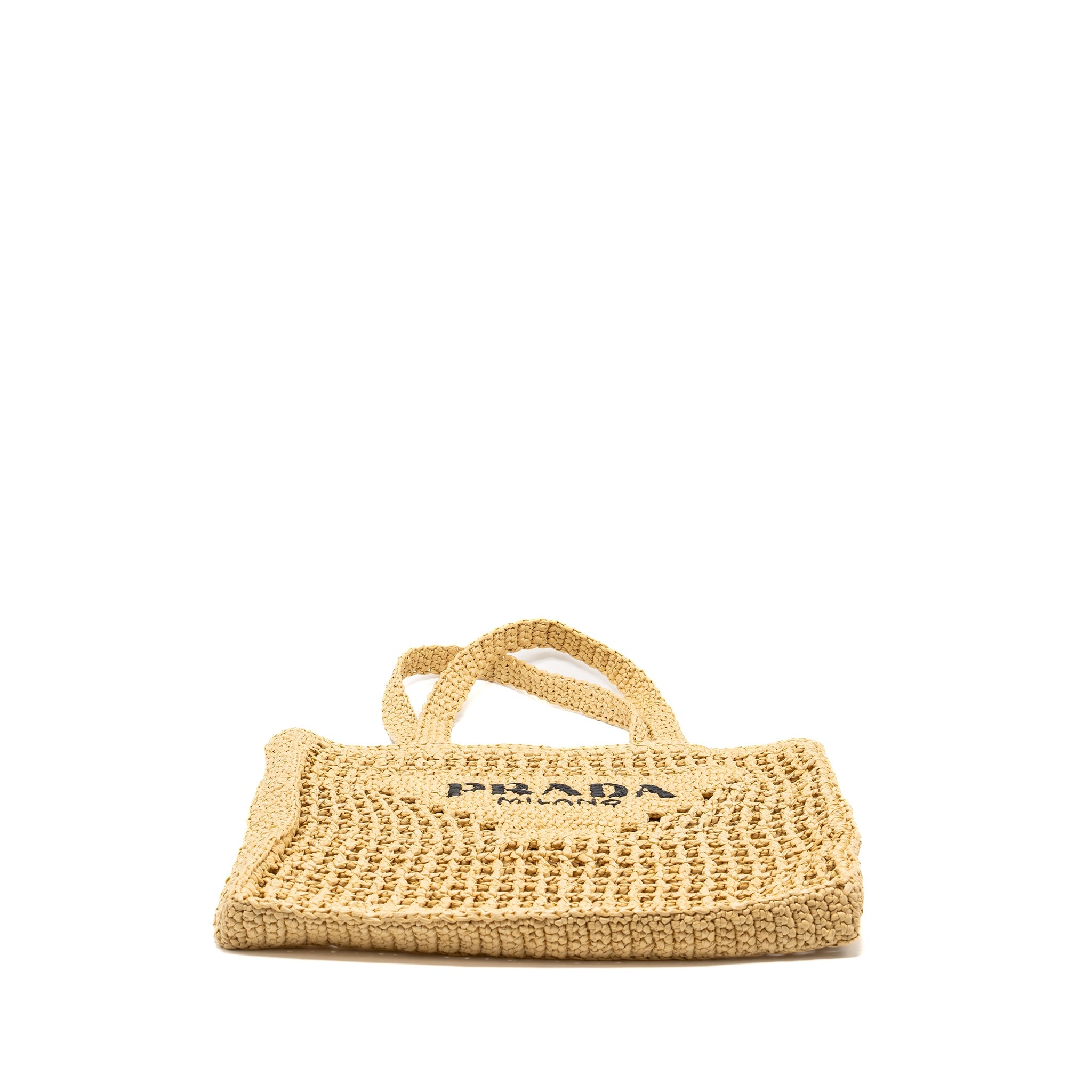PRADA CROCHET TOTE BAG RAFFIA TAN - Image 5