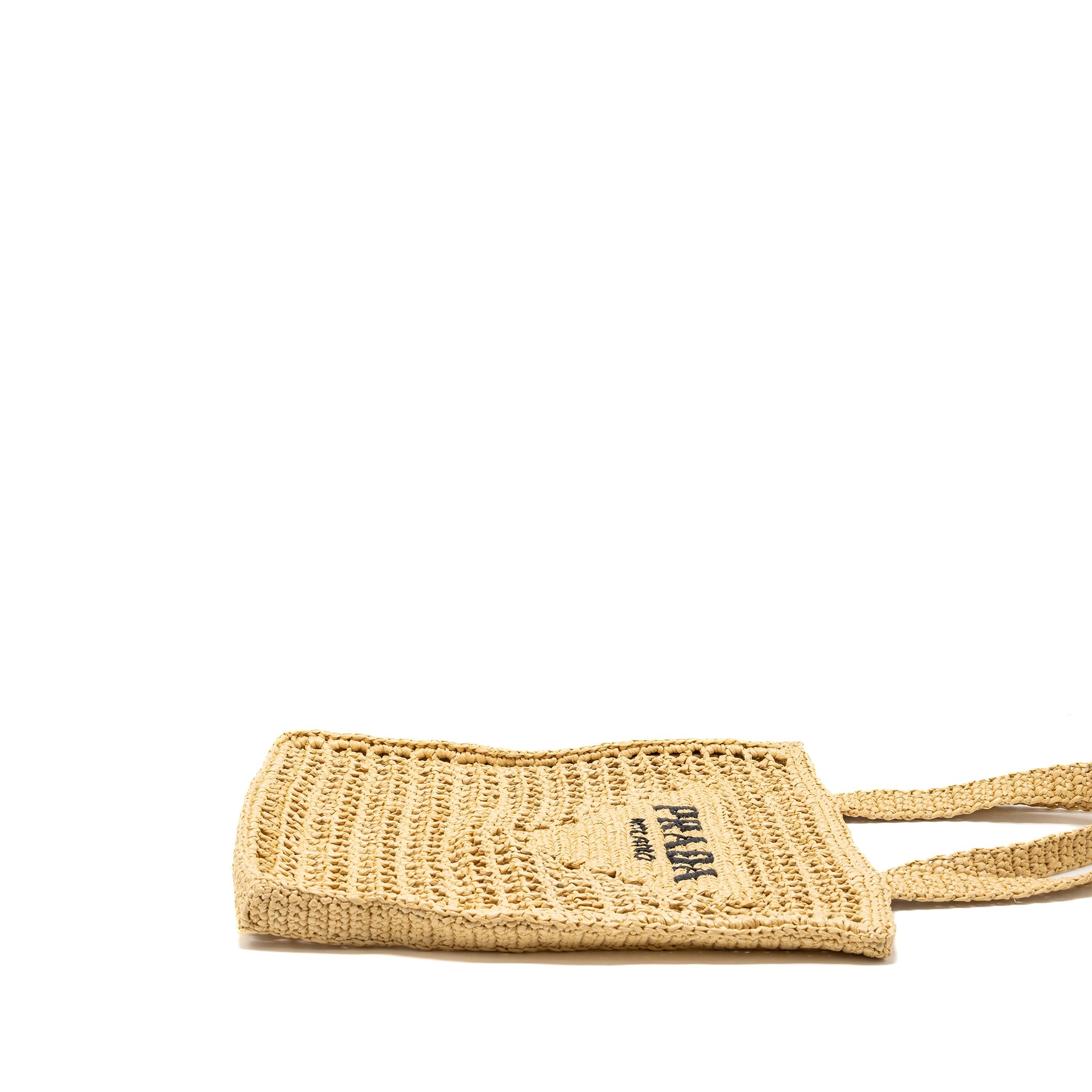 PRADA CROCHET TOTE BAG RAFFIA TAN - Image 3