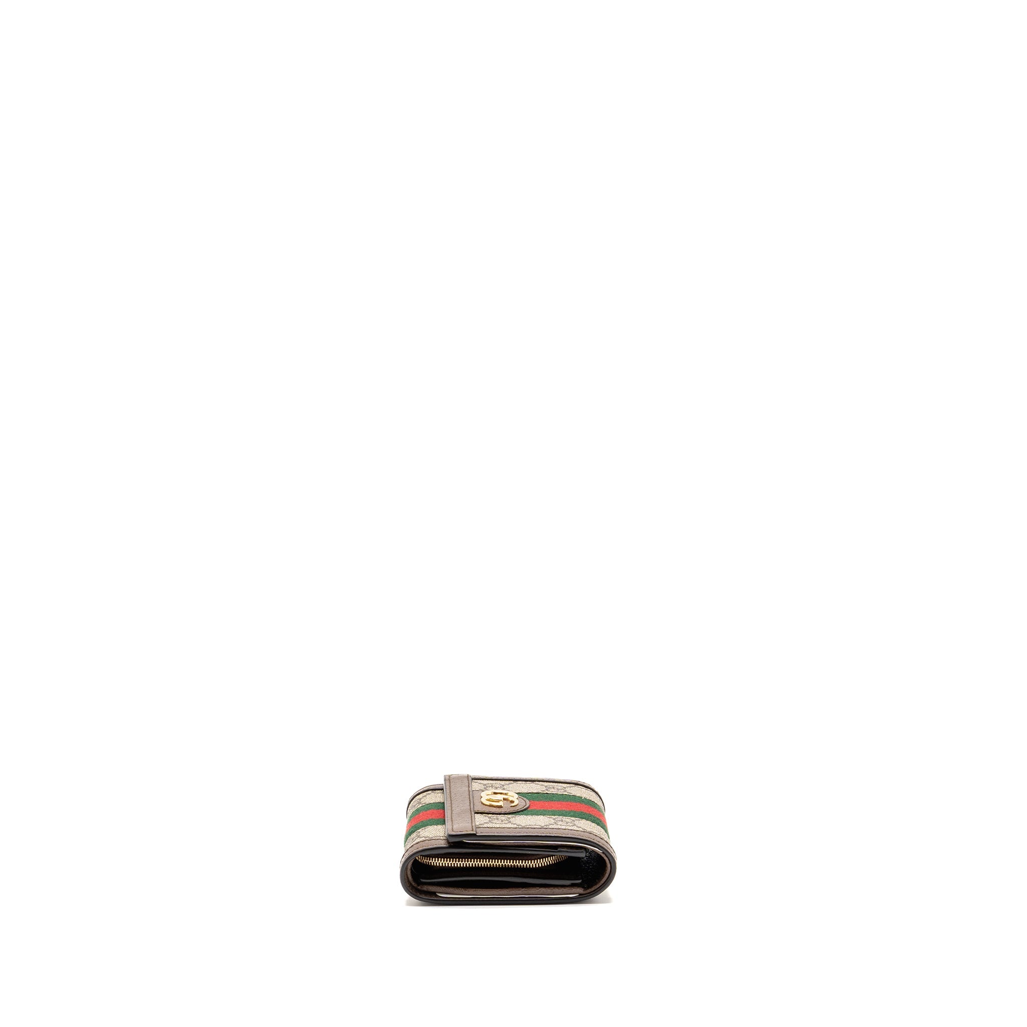GUCCI OPHIDIA GG COMPACT WALLET CANVAS / CALFSKIN BROWN GHW - Image 4