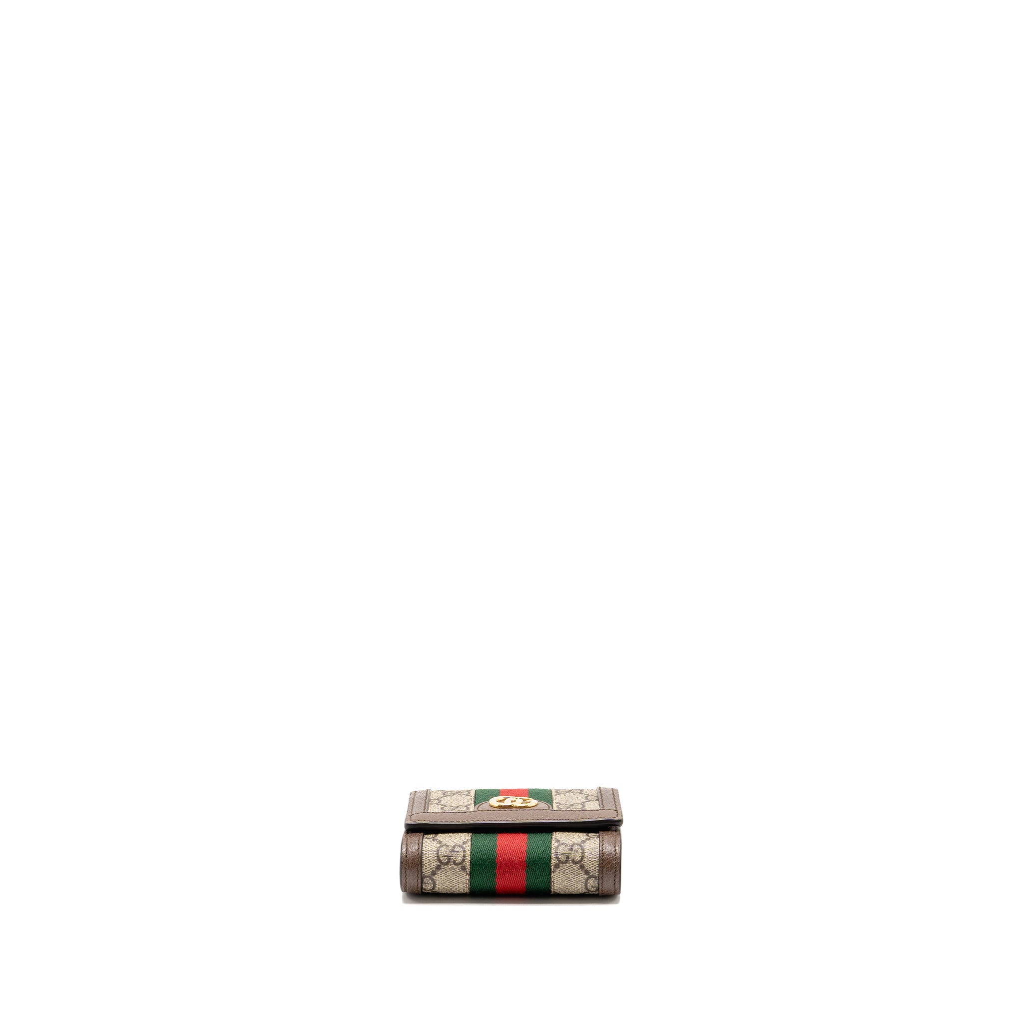 GUCCI OPHIDIA GG COMPACT WALLET CANVAS / CALFSKIN BROWN GHW - Image 5