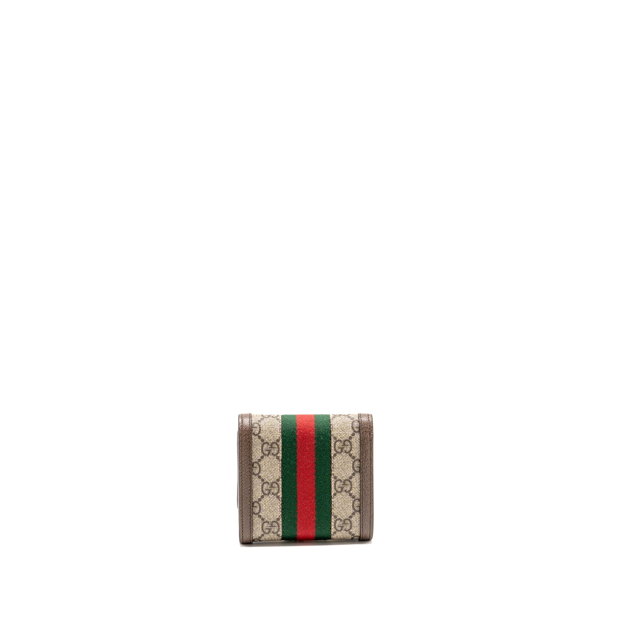 GUCCI OPHIDIA GG COMPACT WALLET CANVAS / CALFSKIN BROWN GHW - Image 2