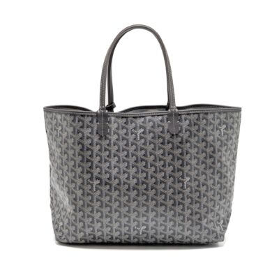 GOYARD SAINT LOUIS PM TOTE GOYARDINE CANVAS/CALFSKIN GREY SHW