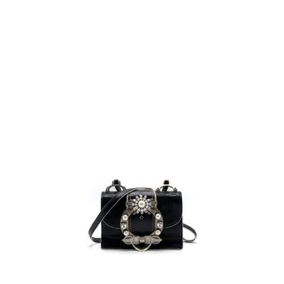 MIU MIU ST.LUCERTOLA EMBOSSED LEATHER BLACK SHW