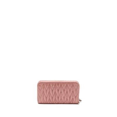 Alternative view of MIU MIU MATELASSE LEATHER ZIP AROUND LONG WALLET PINK SHW