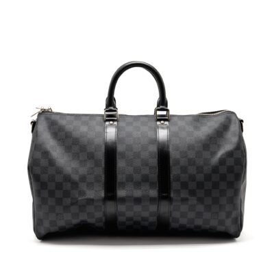 Alternative view of LOUIS VUITTON KEEPALL BANDOULIERE 45 DAMIER GRAPHITE CANVAS BLACK SHW