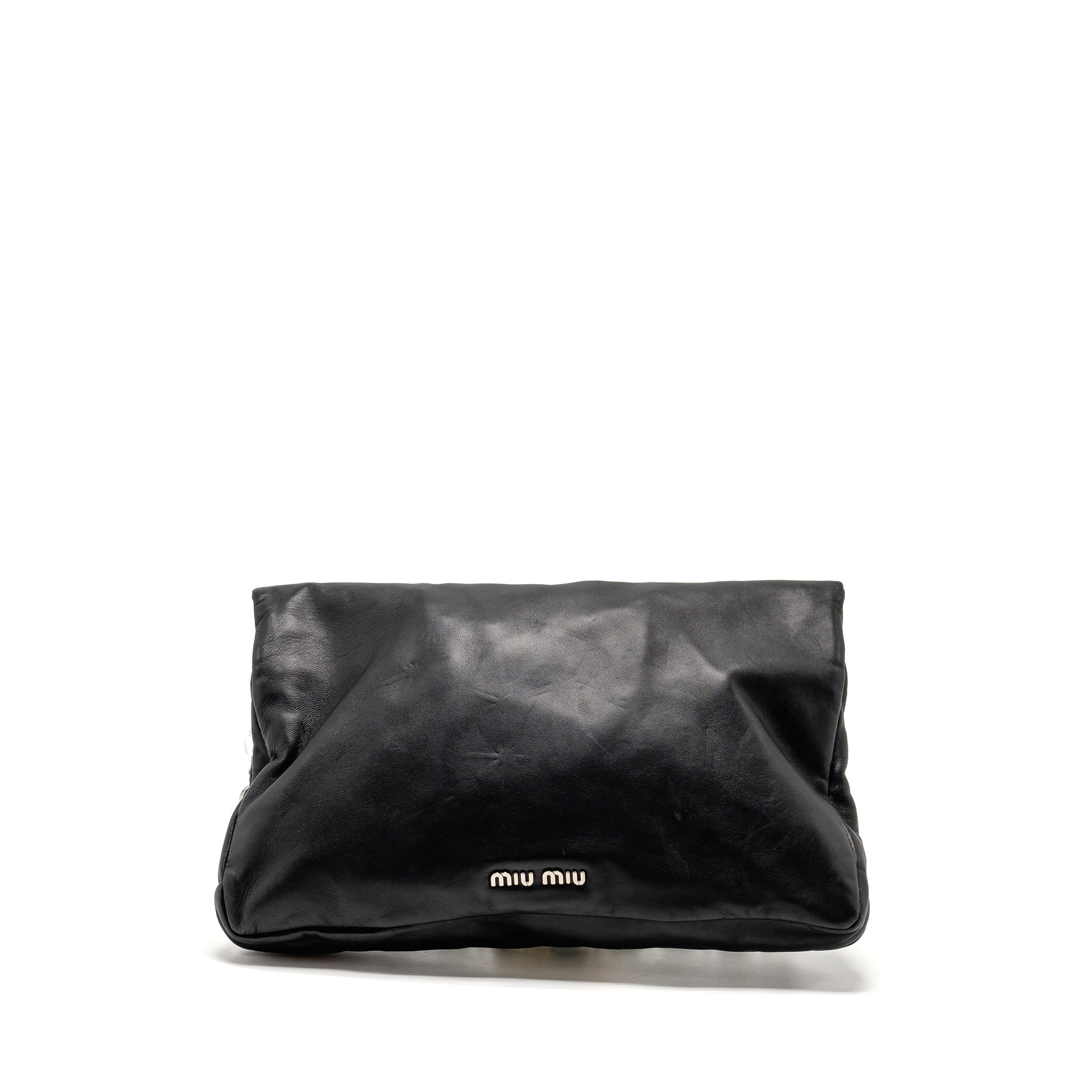 MIU MIU LARGE FLAP SHOULDER BAG LAMBSKIN BLACK SHW - Image 2