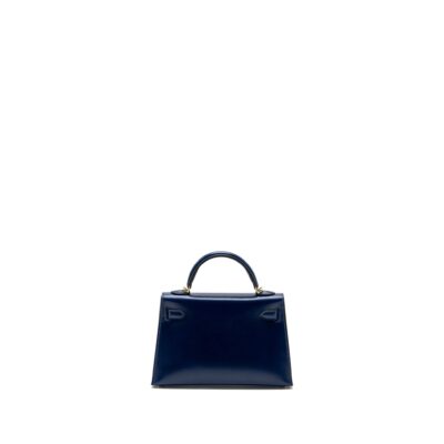 Alternative view of HERMES MINI KELLY II BOX CALFSKIN BLUE SAPHIR GHW