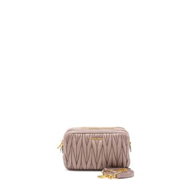 MIU MIU CAMERA CROSSBODY BAG NAPPA DUSTY PINK GHW