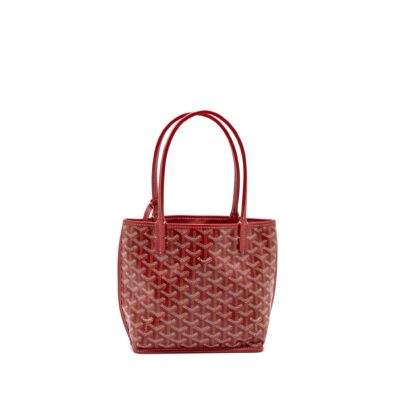 Alternative view of GOYARD MINI ANJOU TOTE BAG CANVAS/ CALFSKIN RED SHW