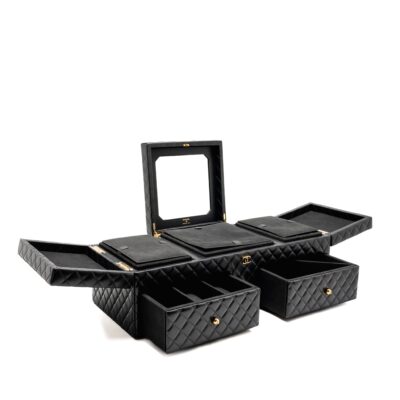 Alternative view of CHANEL QUILTED JEWELLERY BOX LAMBSKIN BLACK LGHW (MICROCHIP)