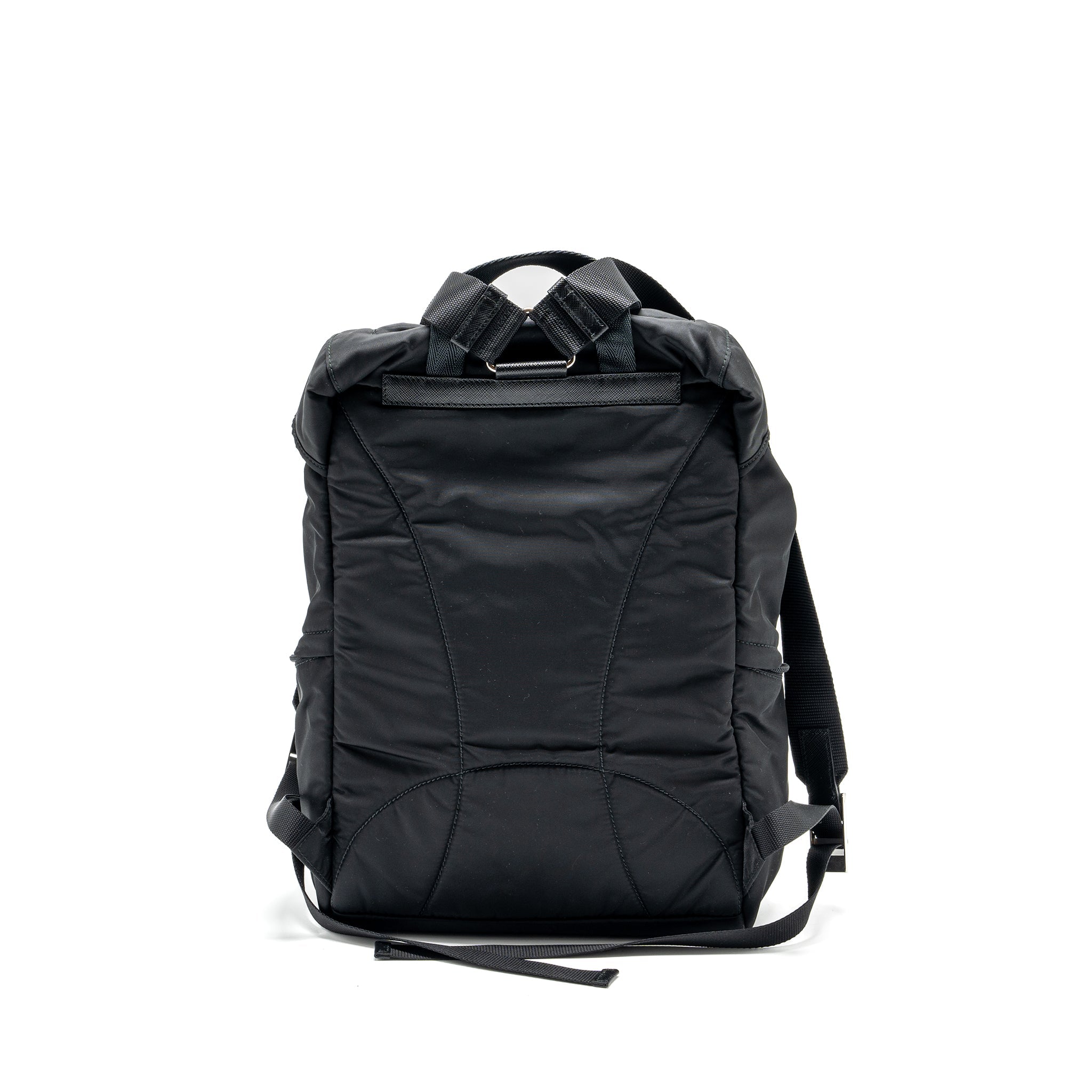 PRADA BACKPACK RE-NYLON/SAFFIANO BLACK SHW - Image 2