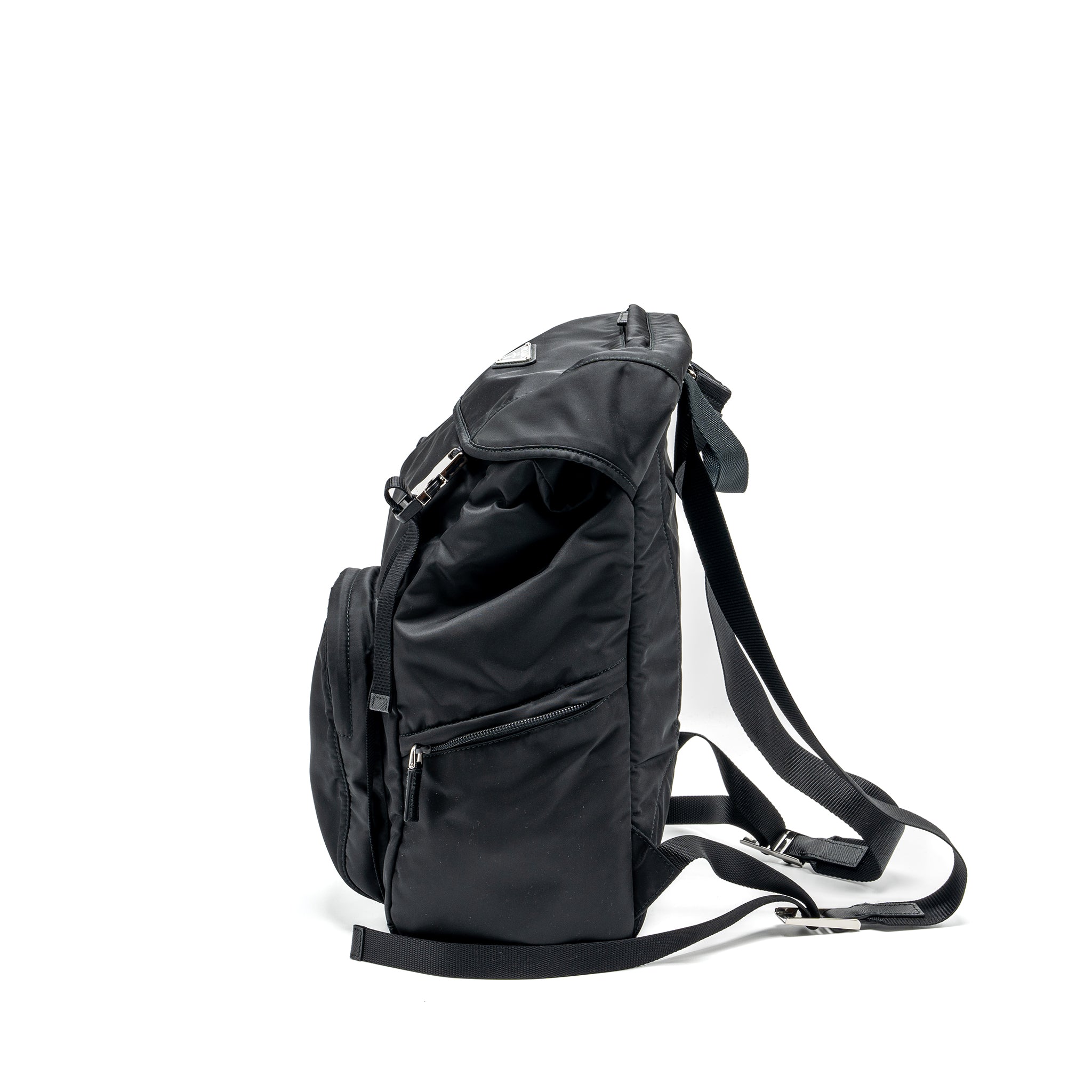 PRADA BACKPACK RE-NYLON/SAFFIANO BLACK SHW - Image 4