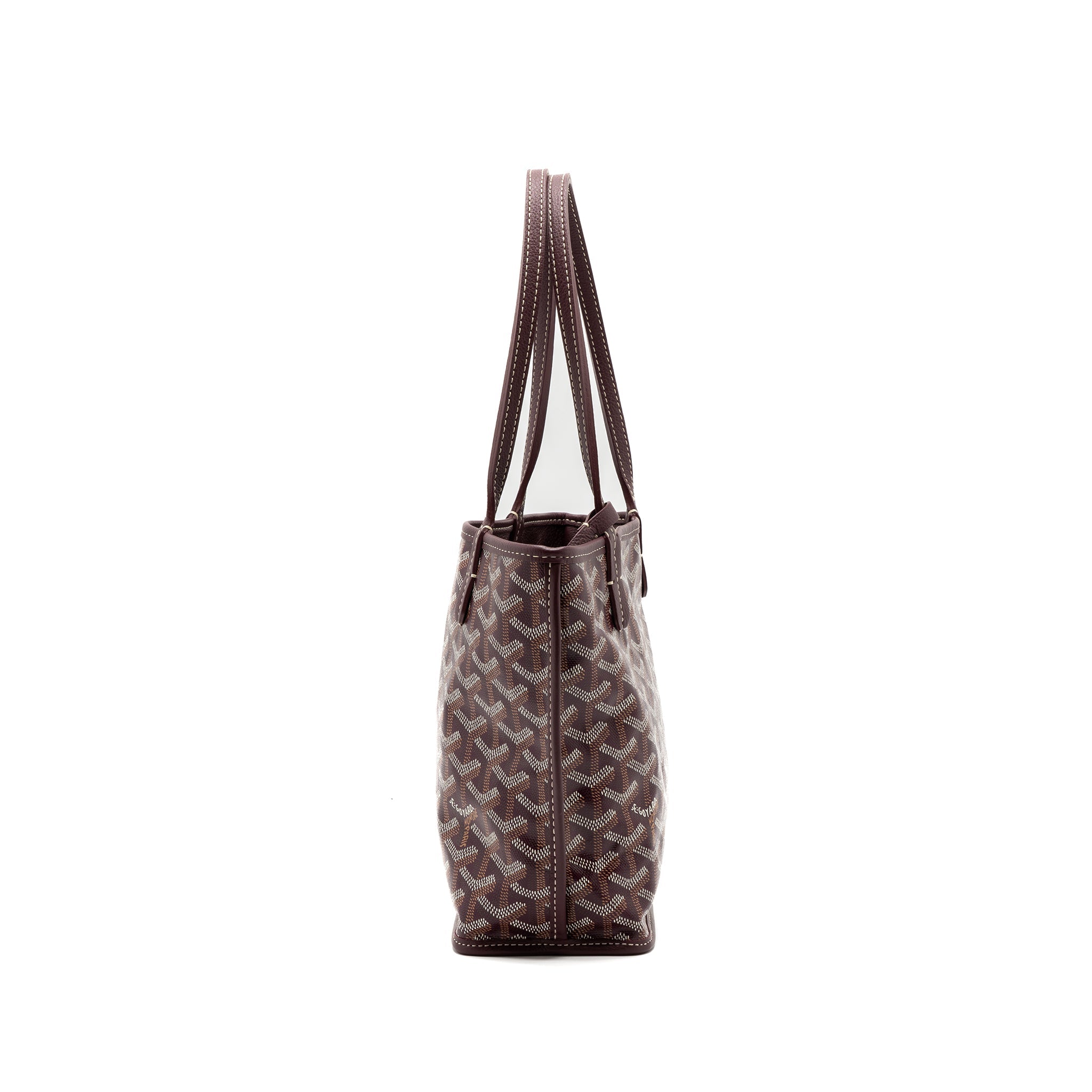 GOYARD MINI ANJOU MINI BAG CANVAS/ CALFSKIN BURGUNDY SHW - Image 3