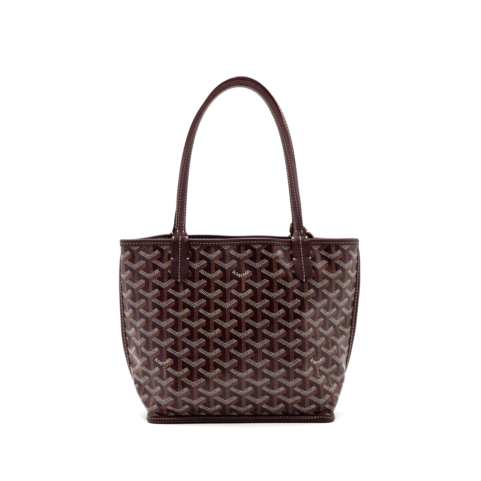 GOYARD MINI ANJOU MINI BAG CANVAS/ CALFSKIN BURGUNDY SHW - Image 4