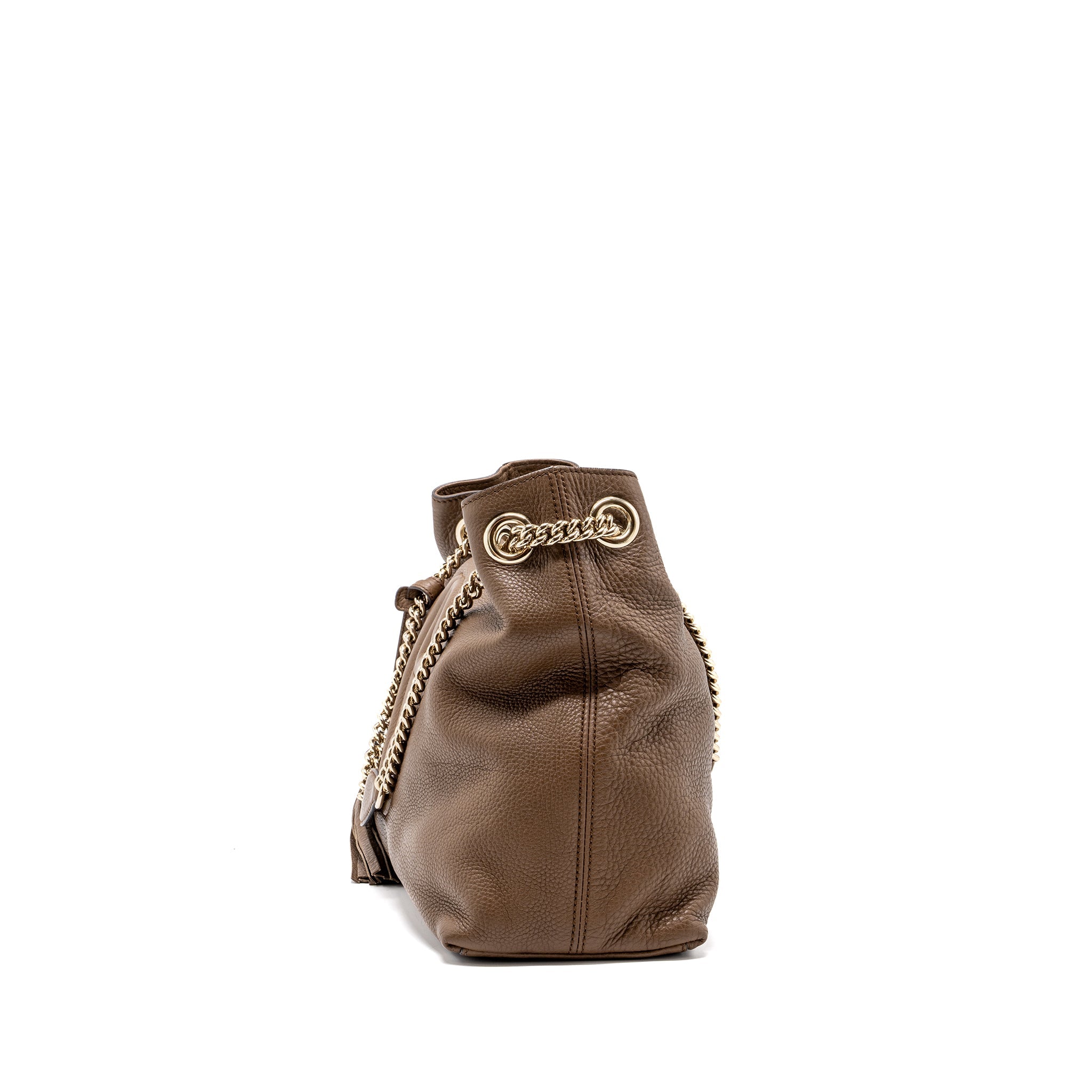 GUCCI DISCO TOTE BAG CALFSKIN BROWN LGHW - Image 3