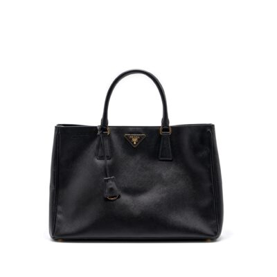 PRADA LARGE TOTE BAG SAFFIANO CALFSKIN BLACK GHW