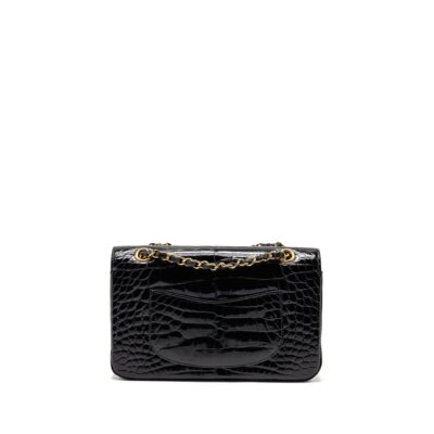 Alternative view of CHANEL MEDIUM CLASSIC DOUBLE FLAP BAG ALLIGATOR MISSISSIPPIENSIS BLACK GHW
