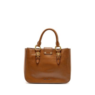 Alternative view of MIU MIU MADRAS TOTE BAG CALFSKIN BROWN GHW