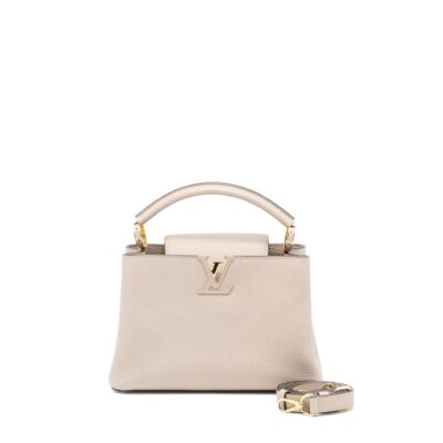 LOUIS VUITTON CAPUCINES BB TAURILLON GALET GHW