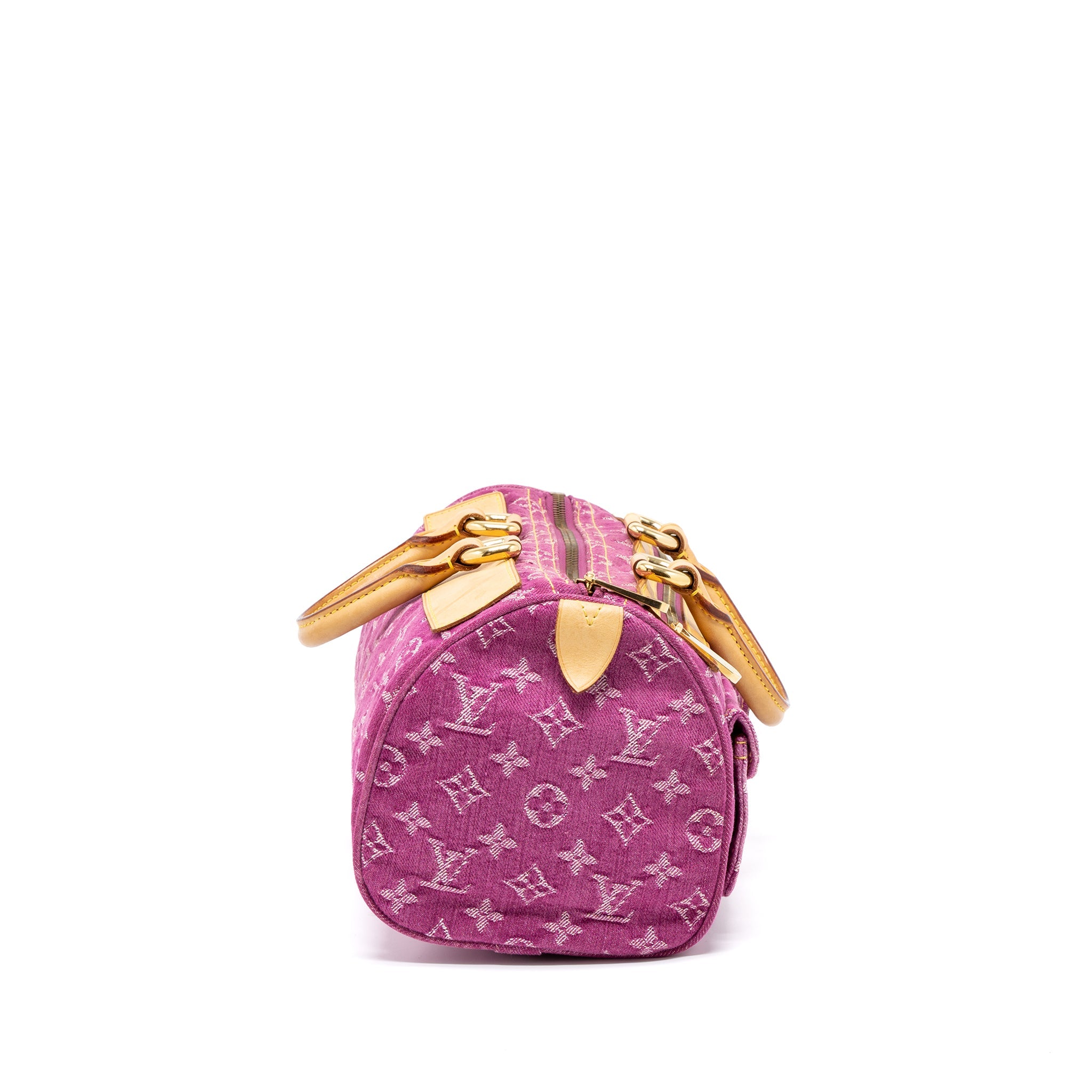 LOUIS VUITTON VINTAGE NEO SPEEDY MONOGRAM DENIM PINK GHW - Image 4