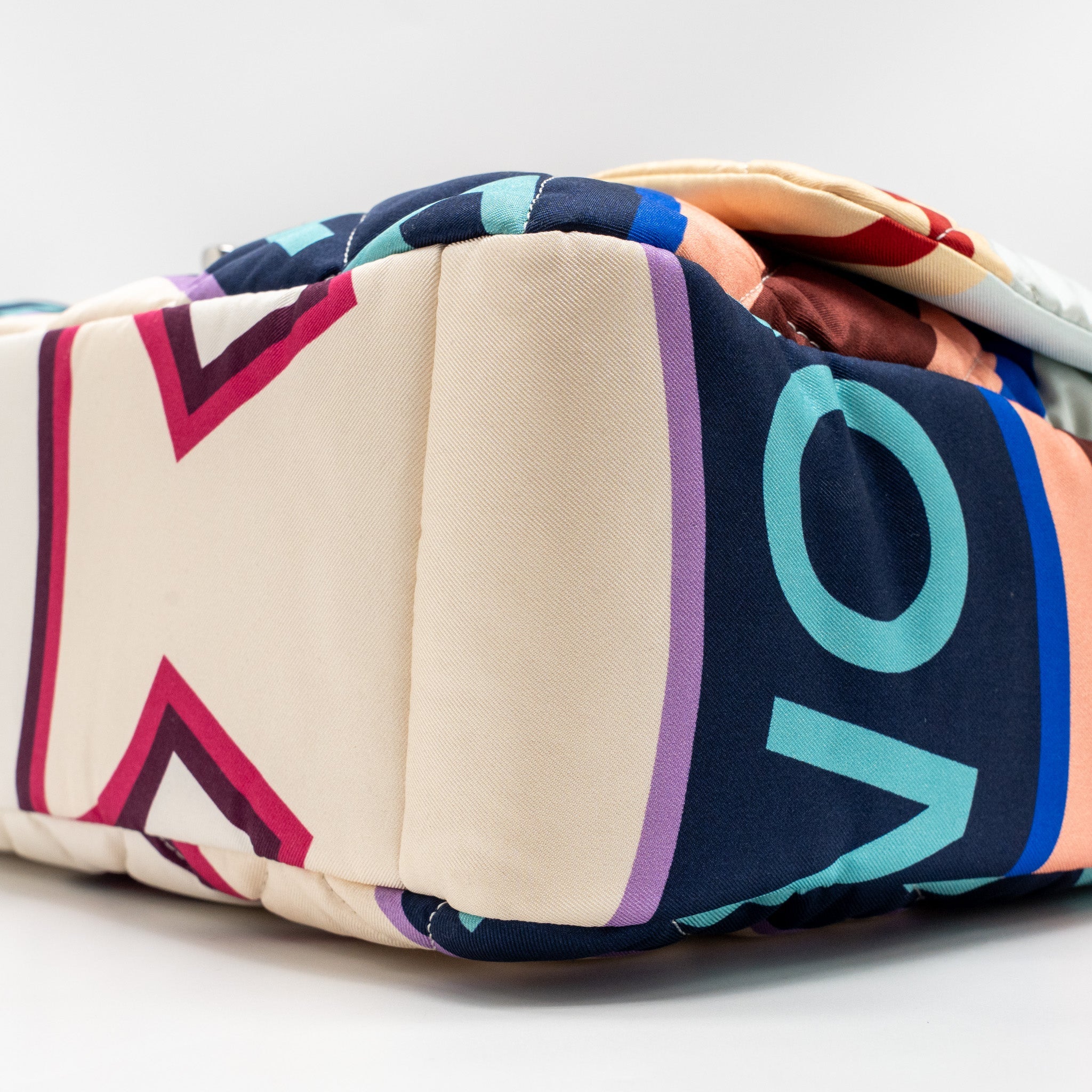 CHANEL LARGE QUILTED SINGLE FLAP BAG FABRIC MULTICOLOUR SHW - Image 7